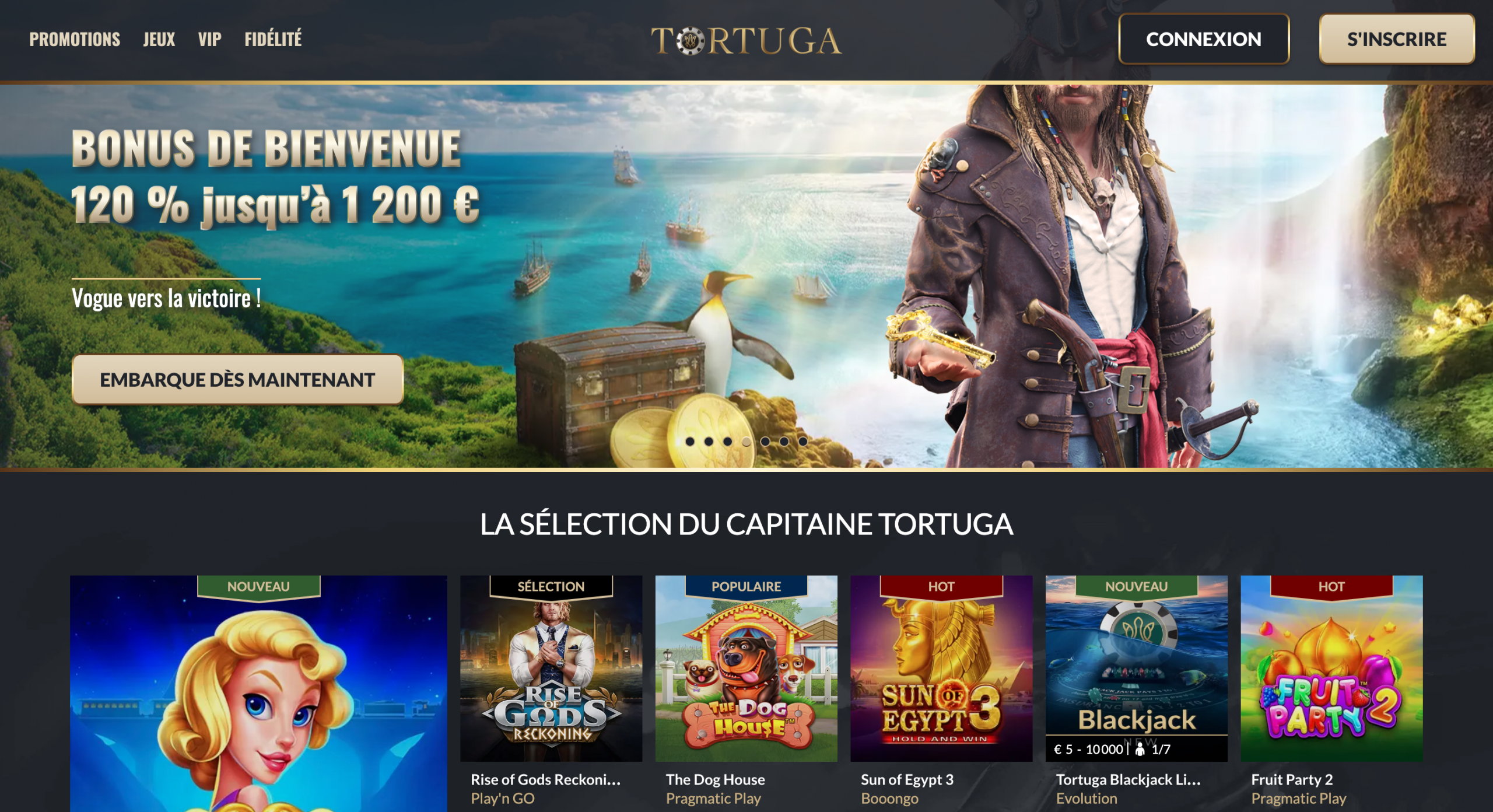 page d'accueil tortuga