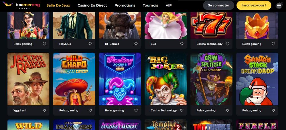 Slots à jackpot progressif sur Boomerang Casino