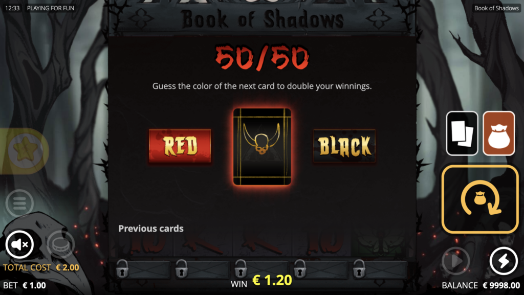 book of shadows gamble
